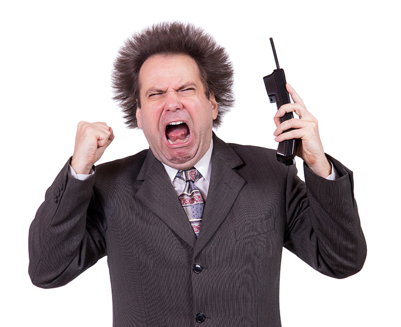 Upset man on phone